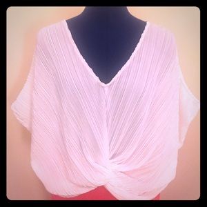 White drape blouse by Anthropologie